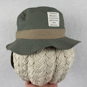 Kids Sun Hat Bucket Hat with neck coverage Olive Green Size 52cm